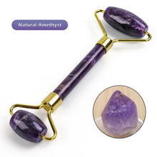 Load image into Gallery viewer, Natural Stone Jade Roller Facial Massage Crystal Stone Body Facial Massager Skincare Ice Roller Wrinkle Removal Beauty Tool