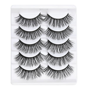 5 pairs 5D Mink Eyelashes Natural False Eyelashes Lashes Soft Fake Eyelashes Extension Makeup Wholesale