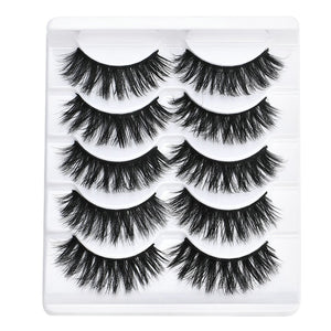 5 pairs 5D Mink Eyelashes Natural False Eyelashes Lashes Soft Fake Eyelashes Extension Makeup Wholesale