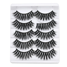 Load image into Gallery viewer, 5 pairs 5D Mink Eyelashes Natural False Eyelashes Lashes Soft Fake Eyelashes Extension Makeup Wholesale