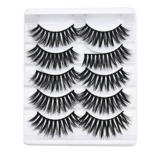 5 pairs 5D Mink Eyelashes Natural False Eyelashes Lashes Soft Fake Eyelashes Extension Makeup Wholesale