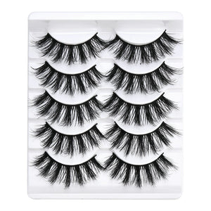 5 pairs 5D Mink Eyelashes Natural False Eyelashes Lashes Soft Fake Eyelashes Extension Makeup Wholesale