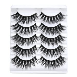 5 pairs 5D Mink Eyelashes Natural False Eyelashes Lashes Soft Fake Eyelashes Extension Makeup Wholesale