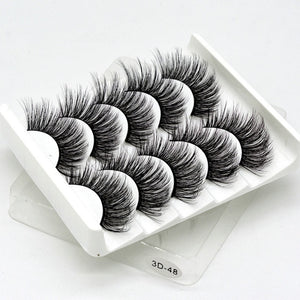 5 pairs 5D Mink Eyelashes Natural False Eyelashes Lashes Soft Fake Eyelashes Extension Makeup Wholesale