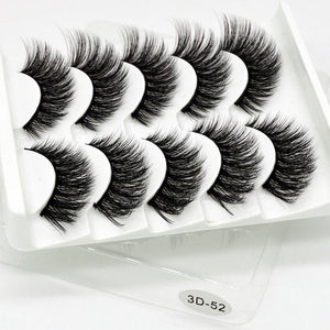 5 pairs 5D Mink Eyelashes Natural False Eyelashes Lashes Soft Fake Eyelashes Extension Makeup Wholesale