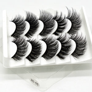 5 pairs 5D Mink Eyelashes Natural False Eyelashes Lashes Soft Fake Eyelashes Extension Makeup Wholesale