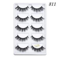 Load image into Gallery viewer, 5 pairs 5D Mink Eyelashes Natural False Eyelashes Lashes Soft Fake Eyelashes Extension Makeup Wholesale