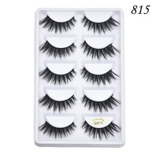 Load image into Gallery viewer, 5 pairs 5D Mink Eyelashes Natural False Eyelashes Lashes Soft Fake Eyelashes Extension Makeup Wholesale