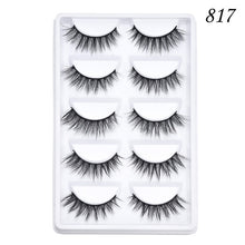 Load image into Gallery viewer, 5 pairs 5D Mink Eyelashes Natural False Eyelashes Lashes Soft Fake Eyelashes Extension Makeup Wholesale