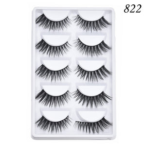 5 pairs 5D Mink Eyelashes Natural False Eyelashes Lashes Soft Fake Eyelashes Extension Makeup Wholesale