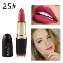 Load image into Gallery viewer, New MISS ROSE Lipstick Matte Waterproof Velvet Lip Stick 18 Colors Sexy Red Brown Pigments Makeup Matte Lipsticks Beauty Lips