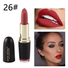 Load image into Gallery viewer, New MISS ROSE Lipstick Matte Waterproof Velvet Lip Stick 18 Colors Sexy Red Brown Pigments Makeup Matte Lipsticks Beauty Lips