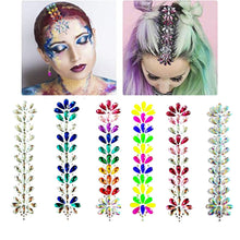 Load image into Gallery viewer, 3D Crystal Forehead Headpiece Sticker Hair Jewels Glitter Face Body Gems Shiny Rhinestone Festival Temporary Tattoo Stickers