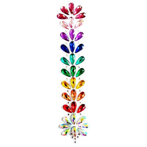 3D Crystal Forehead Headpiece Sticker Hair Jewels Glitter Face Body Gems Shiny Rhinestone Festival Temporary Tattoo Stickers