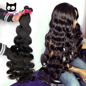 RucyCat 08 - 40 Inch Brazilian Hair Weave Bundles Body Wave Human Hair 1/3/4 Bundles Natural Color Remy Hair Extensions