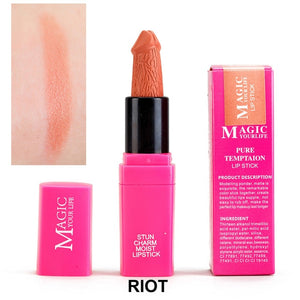 12 Colors Penis Shape Mushroom Long Lasting Moisture Cosmetic Lipstick Lips Makeup Waterproof Lipstick