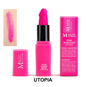 12 Colors Penis Shape Mushroom Long Lasting Moisture Cosmetic Lipstick Lips Makeup Waterproof Lipstick