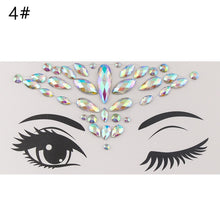 Load image into Gallery viewer, 3D Crystal Forehead Headpiece Sticker Hair Jewels Glitter Face Body Gems Shiny Rhinestone Festival Temporary Tattoo Stickers