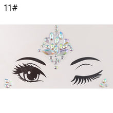 Load image into Gallery viewer, 3D Crystal Forehead Headpiece Sticker Hair Jewels Glitter Face Body Gems Shiny Rhinestone Festival Temporary Tattoo Stickers