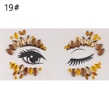 Load image into Gallery viewer, 3D Crystal Forehead Headpiece Sticker Hair Jewels Glitter Face Body Gems Shiny Rhinestone Festival Temporary Tattoo Stickers