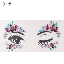 Load image into Gallery viewer, 3D Crystal Forehead Headpiece Sticker Hair Jewels Glitter Face Body Gems Shiny Rhinestone Festival Temporary Tattoo Stickers