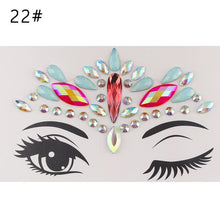 Load image into Gallery viewer, 3D Crystal Forehead Headpiece Sticker Hair Jewels Glitter Face Body Gems Shiny Rhinestone Festival Temporary Tattoo Stickers