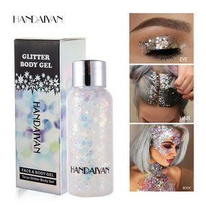 9Colors Body Hair Face Eye Glitter Gel Cream Party Spangle Eyeshadow  Multi-function Makeup Glitter Cream TSLM2