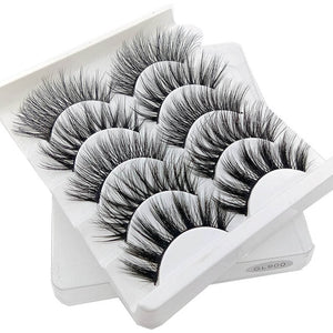 SEXYSHEEP 5Pairs 3D Mink Hair False Eyelashes Natural/Thick Long Eye Lashes Wispy Makeup Beauty Extension Tools